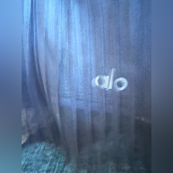 ALO Mesh Flirty Tennis Skirt Black w/ Mesh Pleated Overlay 😍 NWOT Women - Picture 5 of 7